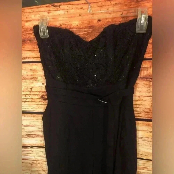 🔥VENUS Sequins and Lace Black Corset Jumpsuit with belt🔥NWT size 6 - Picture 4 of 16